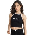 thumbnail image 1 of Moomaya Casuals, Round Neck Crop Top, Sleeveless Solid Sporty Tee Tshirt, 1 of 9
