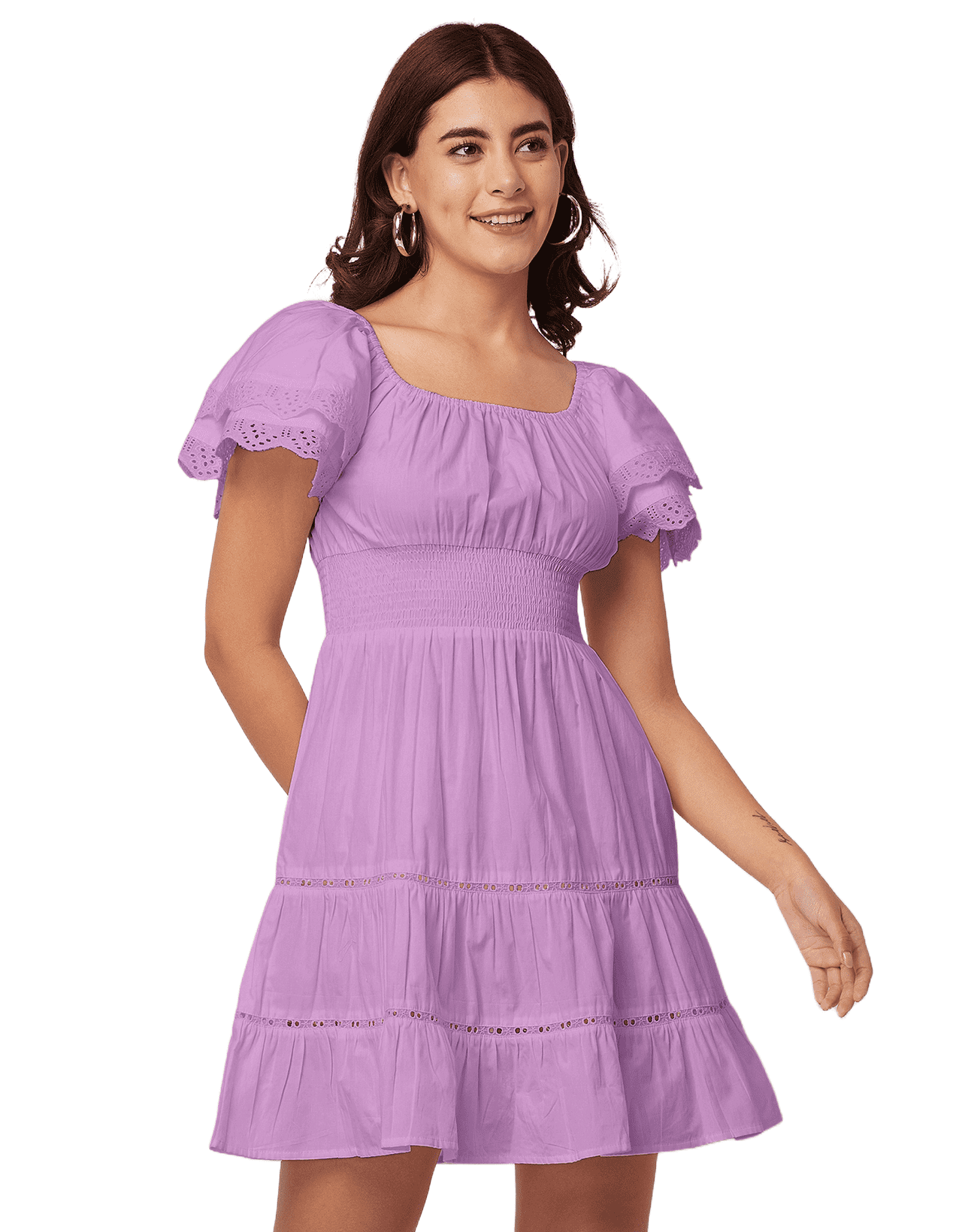 layered cotton dress Seorita Yellow A-Line Dress Yellow / M