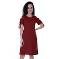 thumbnail image 1 of Moomaya Cold Shoulder T-shirt Dress Round Neck Casual Knee Length Summer Dresses For Womens, 1 of 7