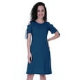 thumbnail image 1 of Moomaya Cold Shoulder T-shirt Dress Round Neck Casual Knee Length Summer Dresses For Womens, 1 of 7