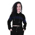 thumbnail image 1 of Moomaya Color Block Crop Hoodie Drawstring Pullover Casual Sports Jacket For Women-9, 1 of 9