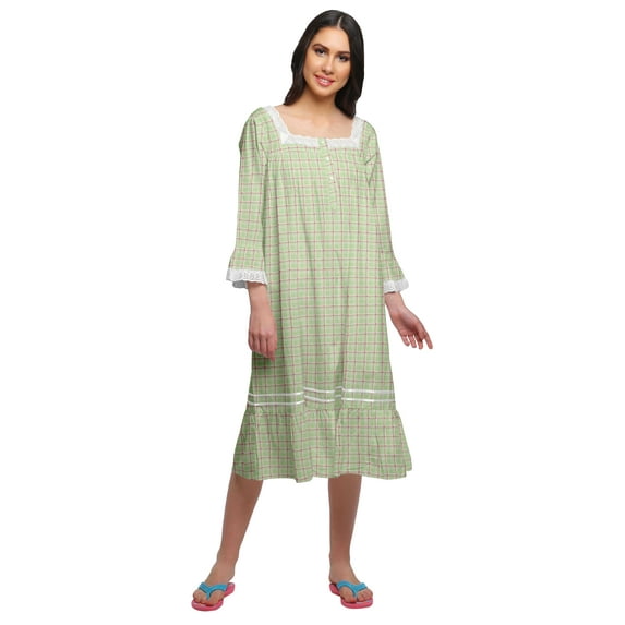 Moomaya Cotton A-Line Flared Sleepwear For Ladies WoMen's Nightdress