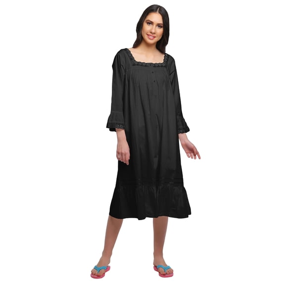 Moomaya Cotton A-Line Flared Sleepwear For Ladies WoMen's Nightdress