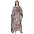 thumbnail image 1 of Moomaya Cotton Kaftan Cover Up Printed Kimono Sleeve Long Maxi Caftan Loungewear, 1 of 7