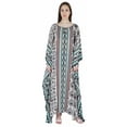 thumbnail image 1 of Moomaya Cotton Kaftan Cover Up Printed Kimono Sleeve Long Maxi Caftan Loungewear, 1 of 7