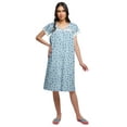 thumbnail image 1 of Moomaya Cotton Poplin Button Down Nightdress For Women Printed Nursing Nightwear, 1 of 5