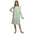 thumbnail image 1 of Moomaya Cotton Poplin Button Down Nightdress For Women Printed Nursing Nightwear, 1 of 5