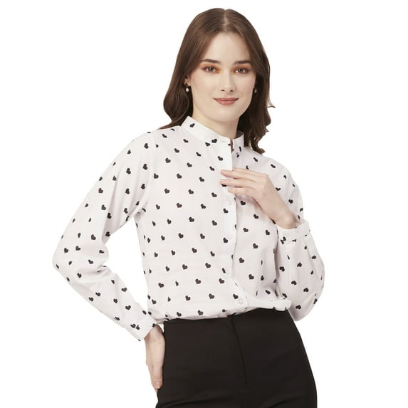 Moomaya Cotton Printed Summer Shirt For Women, Full Sleeve Designer Shirt Top
