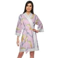 thumbnail image 1 of Moomaya Cotton Printed&nbsp;Bathrobe&nbsp;Crossover&nbsp;Fabric Lace Short&nbsp;Robes Loungewear, 1 of 6