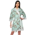 thumbnail image 1 of Moomaya Cotton Printed&nbsp;Bathrobe&nbsp;Crossover&nbsp;Fabric Lace Short&nbsp;Robes Loungewear, 1 of 6