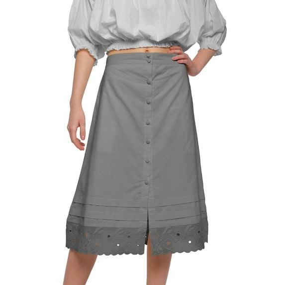 Moomaya Cotton Skirts For Women Knee Length Solid Skirt Summer Wear Clothing