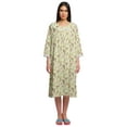 thumbnail image 1 of Moomaya Cotton Sleepwear For Ladies Printed Round Neck Button Placket Nightdress, 1 of 6
