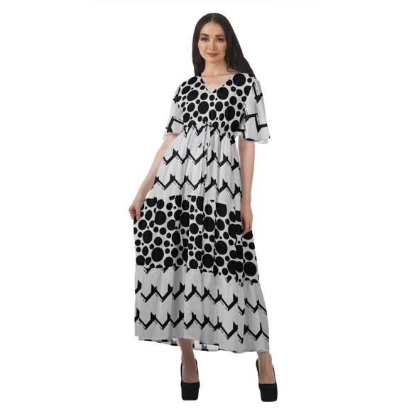 Moomaya Cotton Slub Casual Printed Summer Outfit Womens Cocktail Dresses