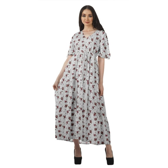 Moomaya Cotton Slub Casual Printed Summer Outfit Womens Cocktail Dresses