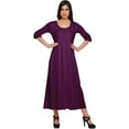 thumbnail image 1 of Moomaya Cotton Solid Long Kurtis For Women Readymade Anarkali Kurti Clothing, 1 of 5