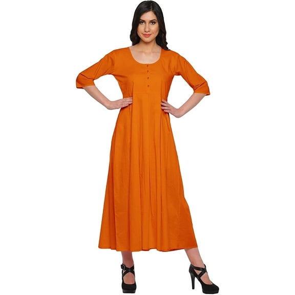 Moomaya Cotton Solid Long Kurtis For Women Readymade Anarkali Kurti Clothing