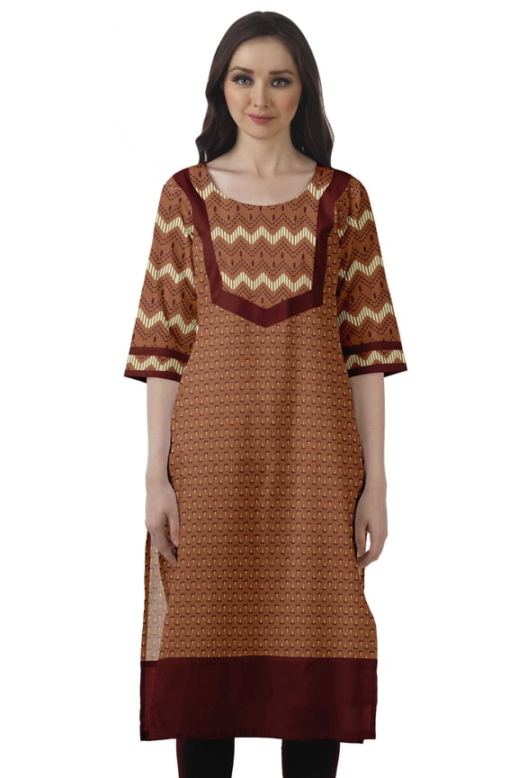 Designer Straight Kurti For Women Printed Indian Tunic Top Long Kurta