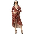 thumbnail image 1 of Moomaya Elegant Printed Long Sleeve Wrap Dress - V Neck, Evening Party Fashion, 1 of 9