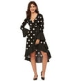 thumbnail image 1 of Moomaya Elegant Printed Long Sleeve Wrap Dress - V Neck, Evening Party Fashion, 1 of 9
