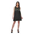 thumbnail image 1 of Moomaya Embroidery Dress For Women Round Neck Sleeveless Top Solid Short Tunic, 1 of 1