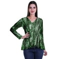 thumbnail image 1 of Moomaya Empire Waist Top Printed Dress V-Neck Full Sleeve Tunic Peplum Top For Women, 1 of 6