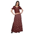 thumbnail image 1 of Moomaya Ethnic Dress For Women Printed Long Skirt And Cold Shoulder Crop Top Set, 1 of 6
