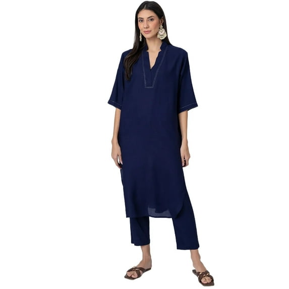 Moomaya Exclusive, Loosefit Kurta and Pants Set, Soft and Comfy Viscose Coord Set With Pockets