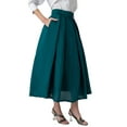 thumbnail image 1 of Moomaya Exclusive Midi Box Pleat Skirt with Side Pocket, Fabric Belt & Zipper Victorian Elegance, 1 of 6
