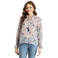thumbnail image 1 of Moomaya Fashionable V Neck/Tie Up Neck Top - Long Sleeves, Regular Fit, 1 of 9