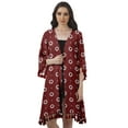 thumbnail image 1 of Moomaya Front Open Printed Shrug 3/4 Sleeve Georgette Beach Cover Up For Women, 1 of 6