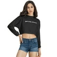 thumbnail image 1 of Moomaya Full Sleeves Boxy Crop Top , Round Neck Cotton T-Shirt Top For Women, 1 of 8