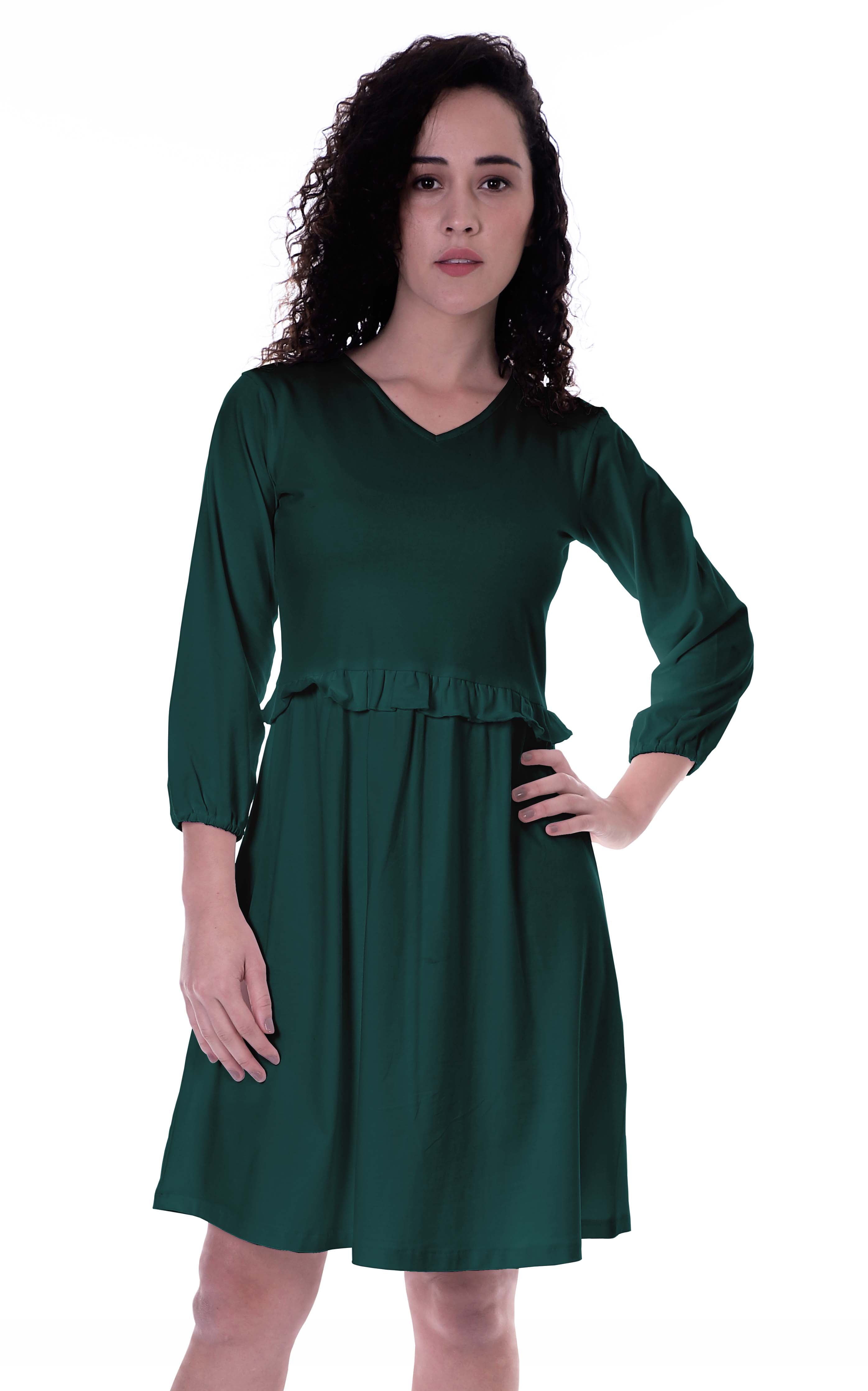 green emerald velvet dress Lenah – A & M Enterprises Bridal main image 0