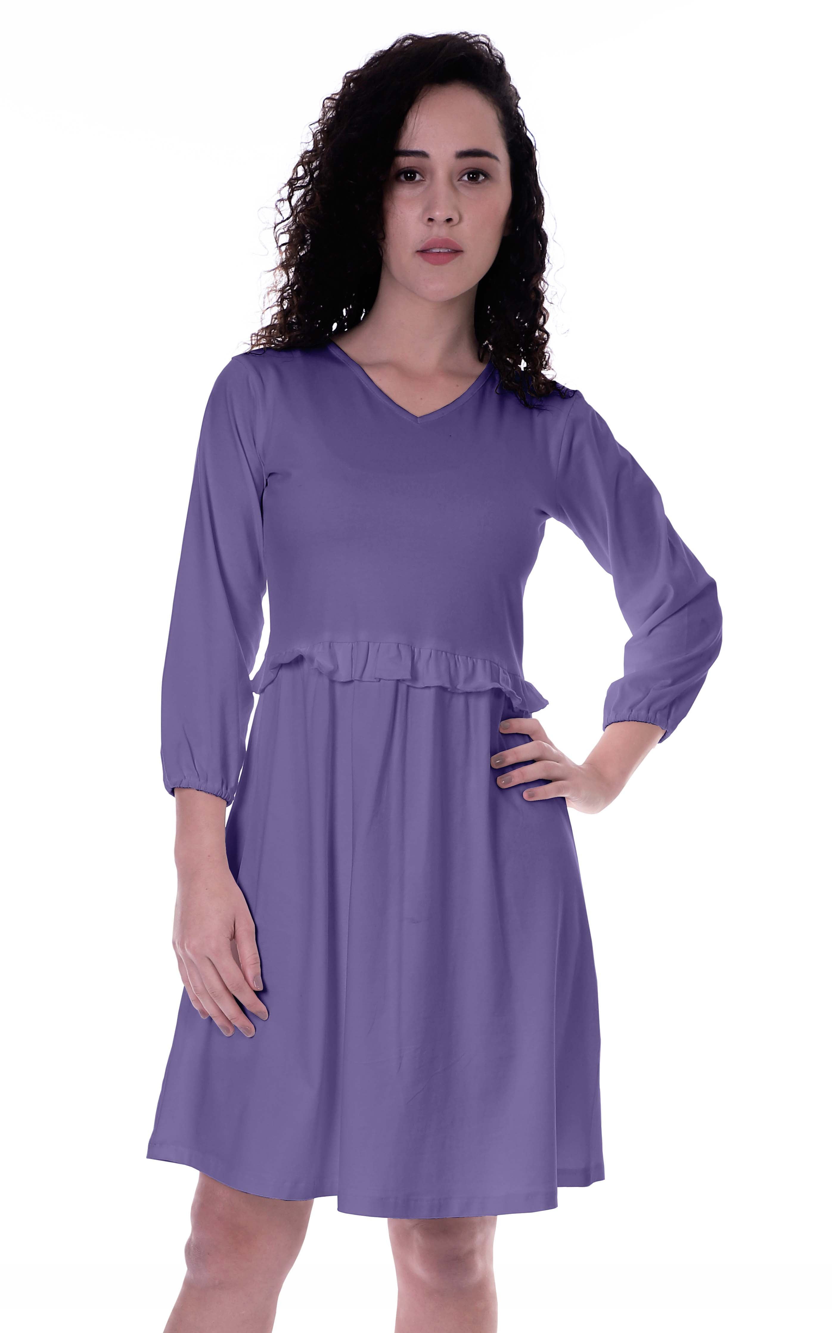Moomaya Full Sleeves Gathered Dress w/ Ruffle Waist Casual Flowy Swing Dresses - Walmart Business Supplies Moomaya Full Sleeves Gathered Dress w/ Ruffle Waist Casual Flowy Swing Dresses - Walmart Business Supplies