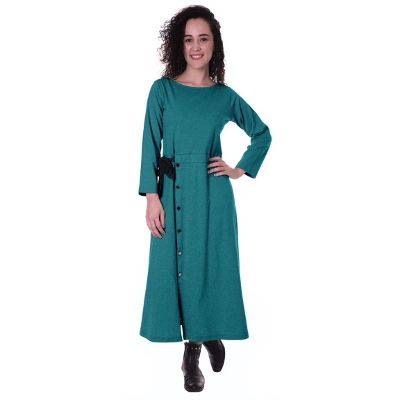 Moomaya Full Sleeves Maxi Dress Long Button Down Solid Casual Slit Dresses