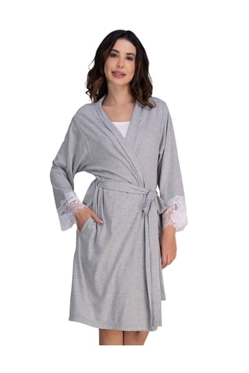 dressing gown dressing gown Women's White Jacquard Short Dressing Gown main image 0