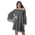 thumbnail image 1 of Moomaya Gray Womens Off Shoulder Summer Beach Dress Cotton Vacation Dress With Bell Sleeves - 2XL, 1 of 7