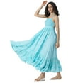 thumbnail image 1 of Moomaya Halter Neck Tiered Dress, Backless Style Maxi Beach Dress For Women, 1 of 9