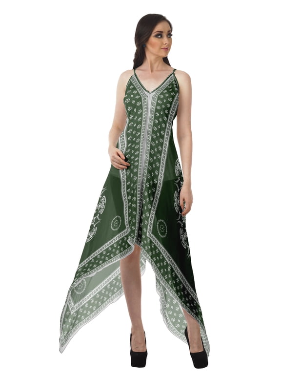 Handkerchief Dress Women Printed Halter Summer Dresses Women