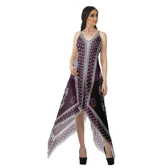 Moomaya Handkerchief Dress Women Printed Halter Summer Dresses Women