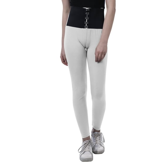 Moomaya High Waisted Yoga Pants For Women Corset Style Trendy Workout Leggings-EO