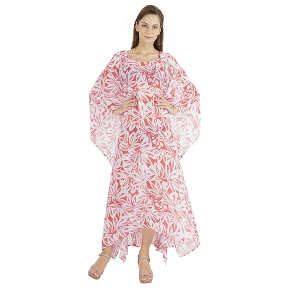 Moomaya Hooded Caftan For Women's Long Printed Bikini Cover Up Summer Turkish Beachwear-5991