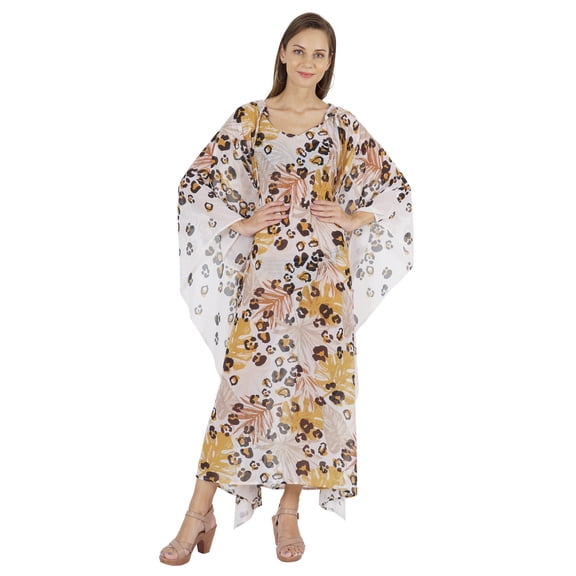 Moomaya Hooded Caftan For Women's Long Printed Bikini Cover Up Summer Turkish Beachwear-6857