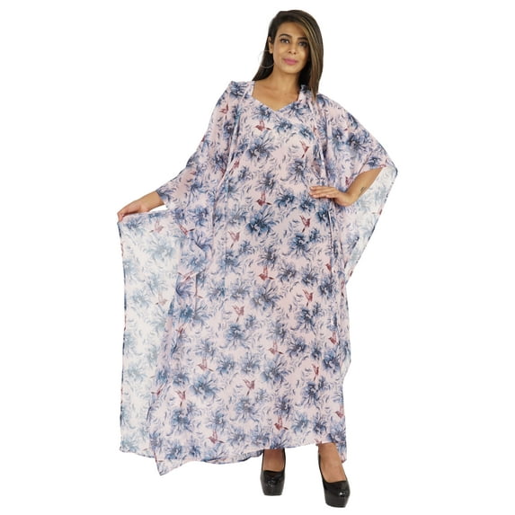 Moomaya Hooded Caftan For Women's Long Printed Bikini Cover Up Summer Turkish Beachwear-6957