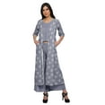 thumbnail image 1 of Moomaya Indian Cotton Slub Womens Palazzo Sets 3 Piece Outfit Dress Ethnic Wear, 1 of 4