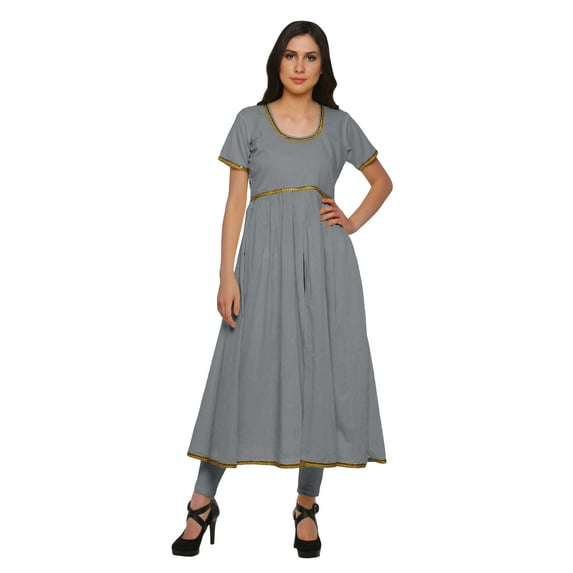 Moomaya Indian Women Cotton Front Slit Kurtis Solid Bollywood Designer Kurti