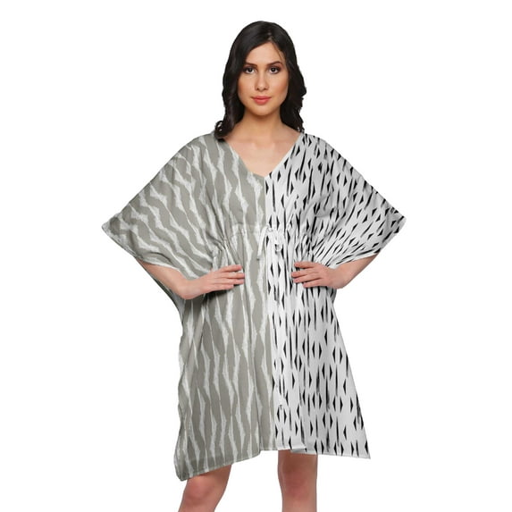 Moomaya Kaftan Dresses For Women Plus Size Printed Bikini Coverup Caftan Dress