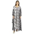 thumbnail image 1 of Moomaya Kimono Maxi Dress Printed Long Kaftan For Women Cover-Up Caftan Beach Resort Dress, 1 of 7