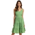 thumbnail image 1 of Moomaya, Knee Length Cotton Dress, Tiered, Casual Cute Summer Dress, 1 of 8