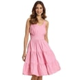 thumbnail image 1 of Moomaya, Knee Length Cotton Dress, Tiered, Casual Cute Summer Dress, 1 of 8