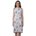 thumbnail image 1 of Moomaya Knee Length Summer Dresses Printed Back Slit Boat Neck Shift Dress, 1 of 1